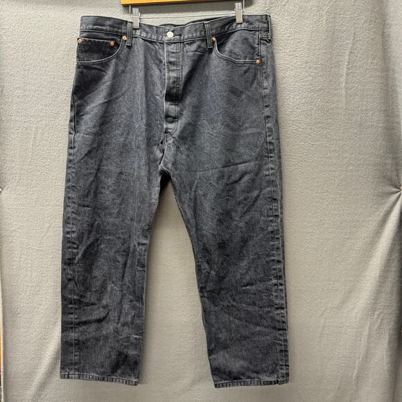 Levi's 501 Jeans Mens 44x30 (42x28 ACTUAL) Button Fly Grayish Blue Denim - Picture 2 of 11